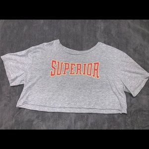 H&M Cropped TShirt “Superior” Graphic Tee